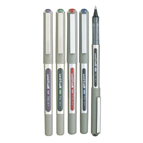 علبة من 5 أقلام حبر يوني بول - (أسود, كحلي, أحمر, أخضر, بنفسجي)