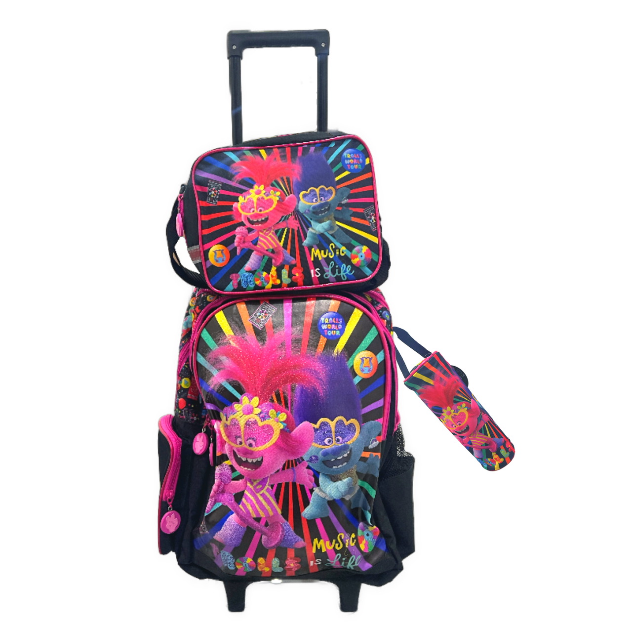 Trolls 16 Inch Trolly Backpack - Set 3 in 1