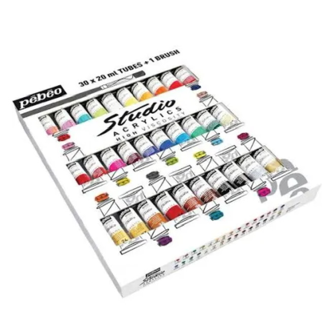 Pebeo Studio Acrylics High Viscosity 30 color set 20 ml