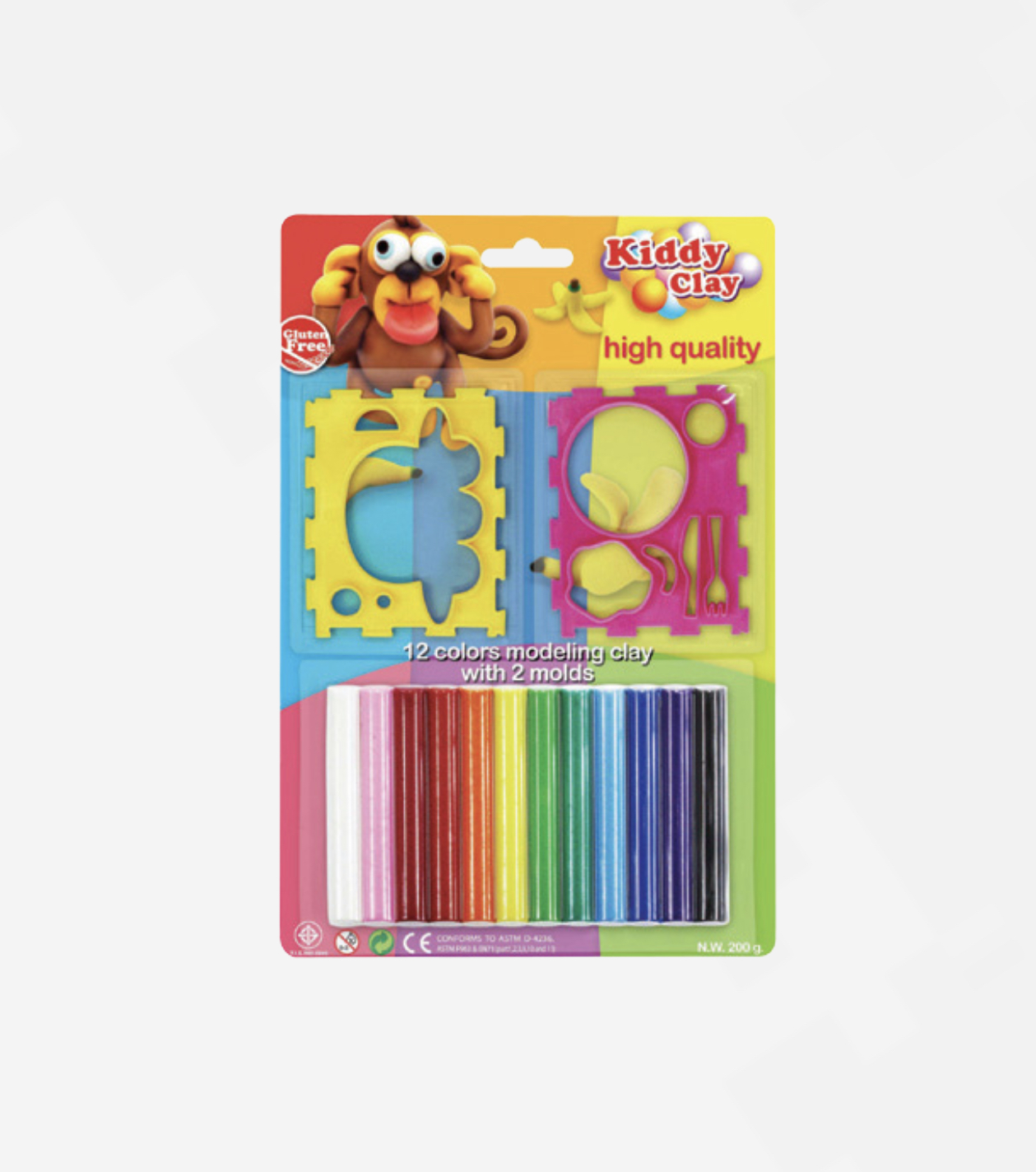 Kiddy clay - 12 colors molding clay
