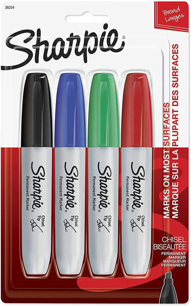 Sharpie permanent markers - 4 colors