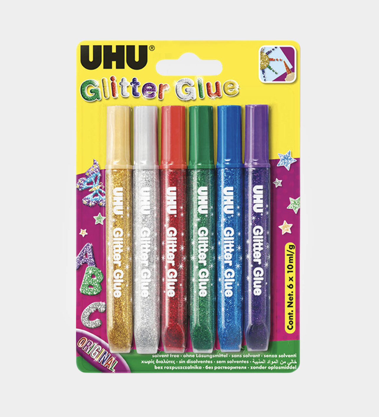 UHU  glitter glue brilliant 6 colors