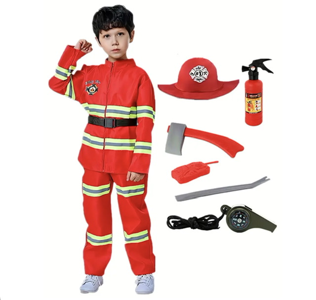 Professional Fire Fighter Clothing With Accessories Set