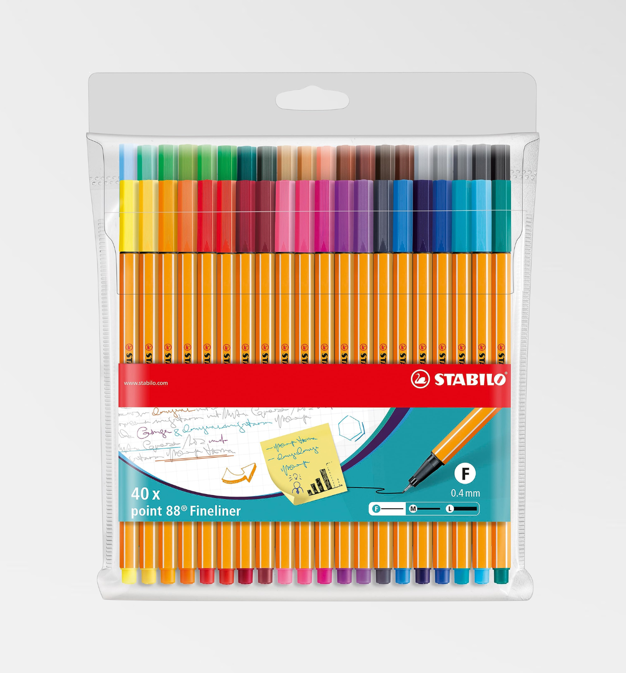أقلام حبر ستابيلو - 40 لون - 88 فايلاينر
