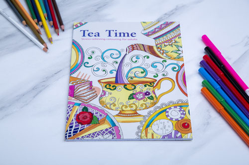 Tea time colouring book