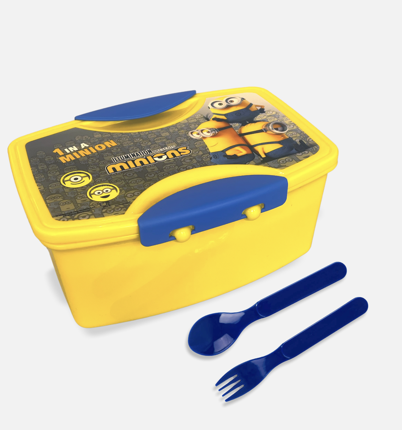 lunchbox with plastic spoon & fork Minions
