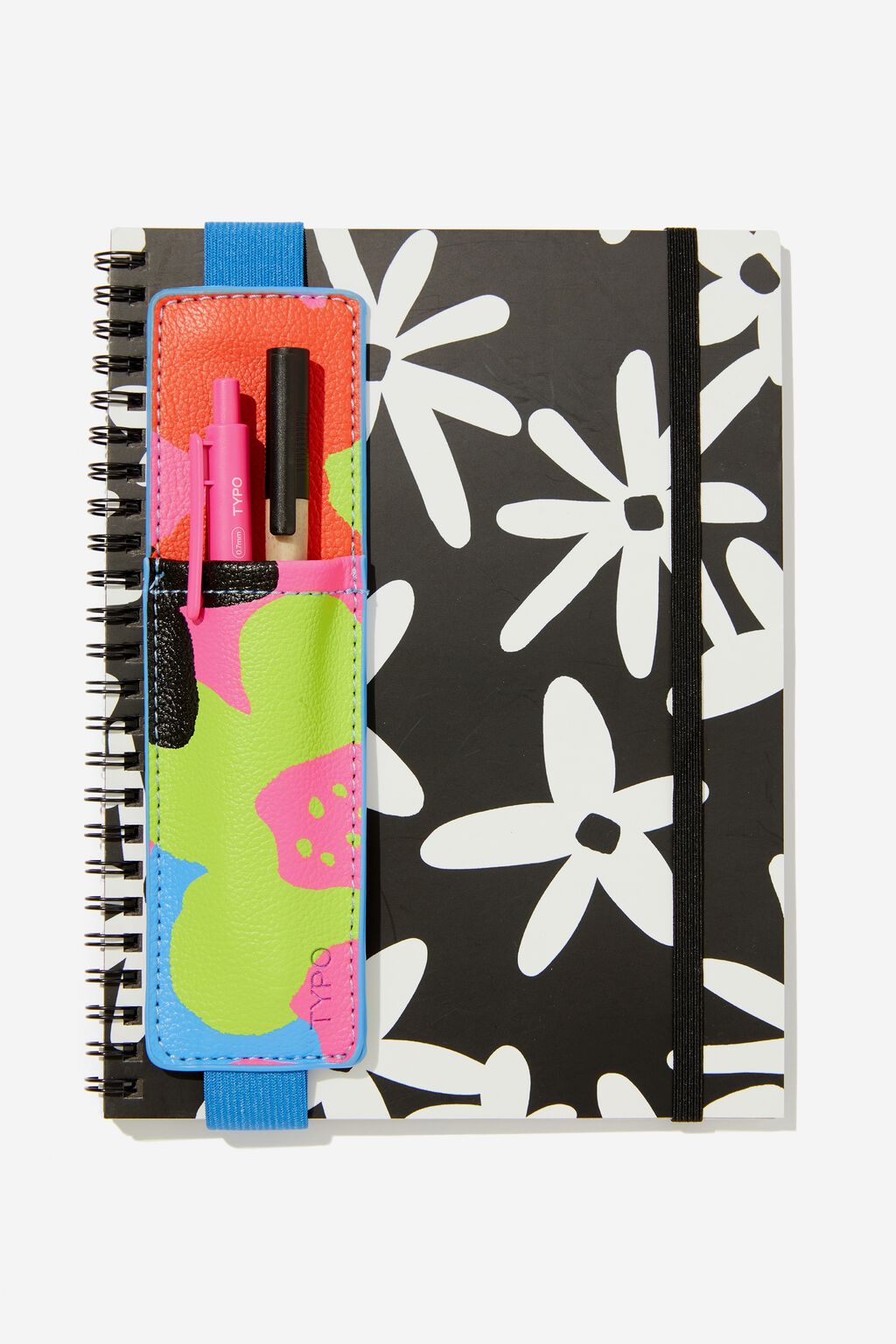 حاملة أقلام للدفاتر و المدونات - زهور ملونة